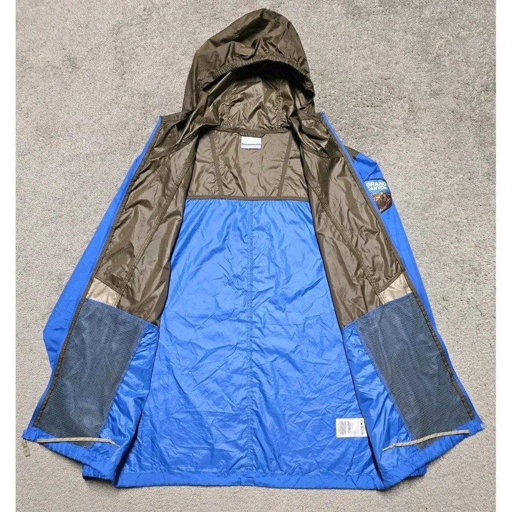 Rare Columbia Grand Canyon Patch Hooded Zip Up‎ Windbreaker Jacket Mens Size S